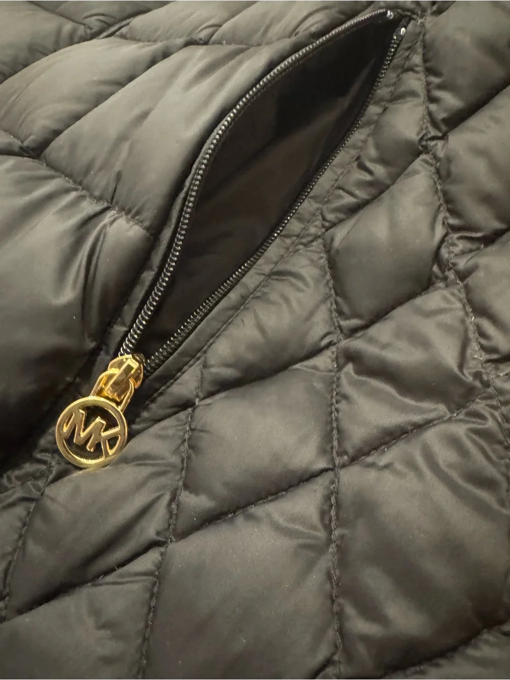 WOMEN'S SIZE XL MICHAEL KORS PACKABLE DOWN FILL JACKET WITH HOOD BLACK EXCELLENT